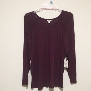 #82 Terra & Sky Women’s Plus Size Crewneck Dot Print Baseball T-Shirt.